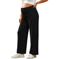 thumbnail image 6 of Bixock Women's Maternity Pants Over The Belly High Waist Wide Leg Stretchy Pregnancy Pants with Pockets Breathable Workout Soft Active Casual Maternity Clothings, 6 of 6