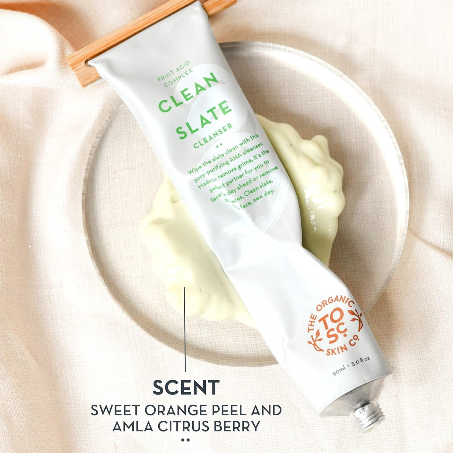 The Organic Skin Co Clean Slate Fruit Acid Complex AHA Exfoliating Facial Cleanser, 3 fl oz
