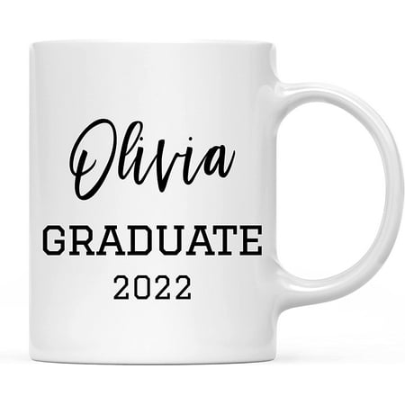 

CTDream Personalized Custom 11oz. Graduation Coffee Mug Gift 2022 Graduate Olivia (2-Sided Mug) 1-Pack Includes Gift Box Cups for Graduates School Students of Class of 2022 Grad Diploma