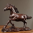thumbnail image 3 of Ebony carved horse figurine, solid wood, symbolizing success and prosperity, suitable for living room and office decoration., 3 of 4