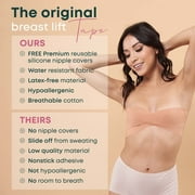 Boob Tape, Breast Lift Tape for Contour Lift & Fashion | Boobytape Bra Alternative of Breasts | Body Tape for Lift & Push up in All Clothing Fabric Dress Types | Waterproof Sweat Proof Bob Tape Beige