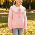 thumbnail image 5 of BLVB Girls Fall Winter Clothes Long Sleeve Collared Sweaters Cute Knit Tops Comfy Warm Pullover(Pink,3-4 Years), 5 of 9