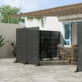 thumbnail image 2 of MAYEERTY 72 × 35in Outdoor Privacy Screen with Stand Metal Balcony Decorative Screen, Black, 2 of 6