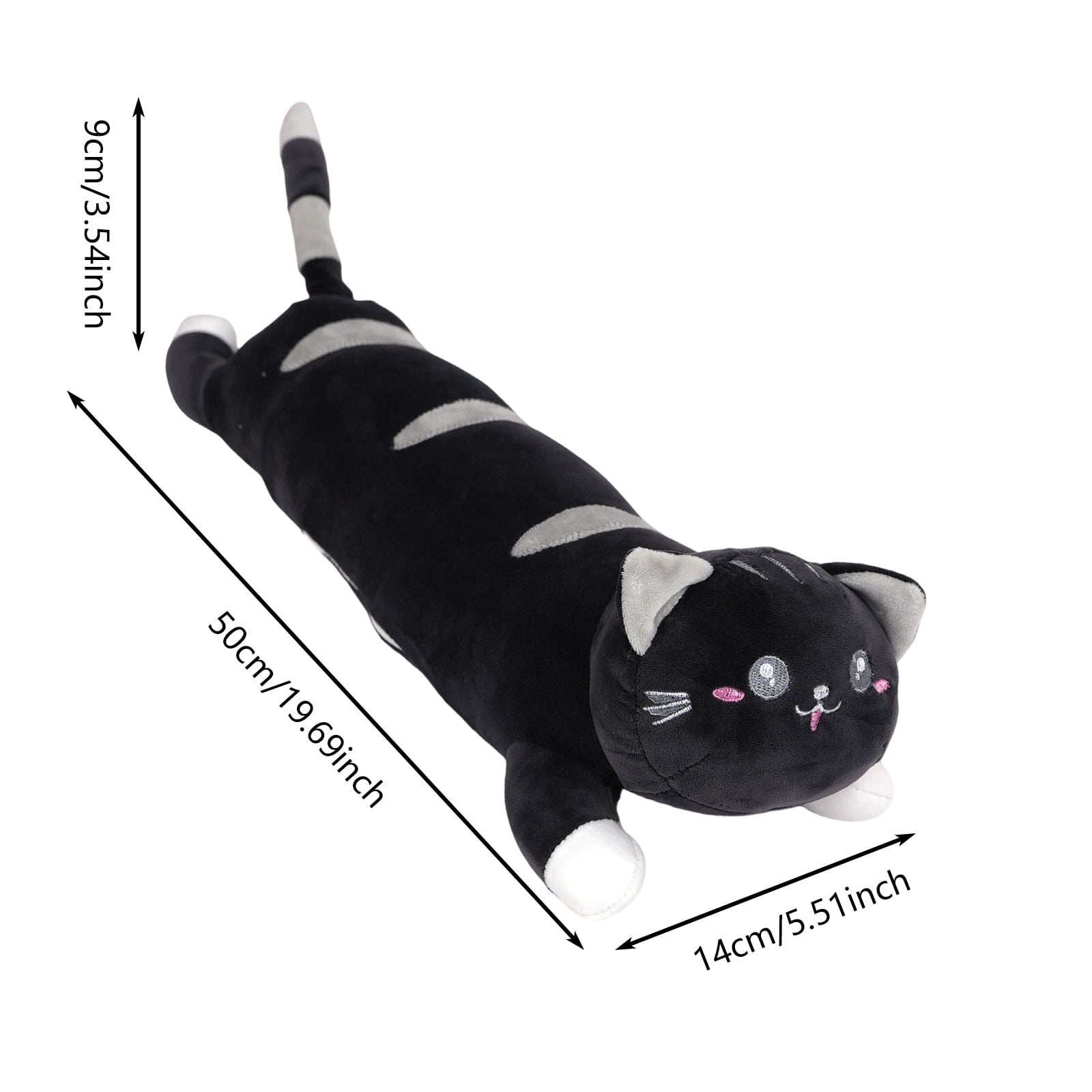 Gytml Black Cat Heating Hugging Pillow, Portable Electric Heat Pads Usb Powered, Funny Gifts For Women Girls Cat Lovers Birthday Easter Black-50x14x9cm