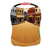 PKQWTM Old Western Town Nursing Cover Baby Breastfeeding Infant Feeding Cover Baby Car Seat Cover