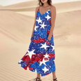 thumbnail image 2 of Women's Lightweight Sleeveless Dress Casual Patriotic Print, Long Beach Sundress with Pocket Design, Ideal for Summer Holidays,Gray L, 2 of 4