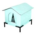 thumbnail image 4 of Casa para gatos al libre, casa para mascotas con patas elevadas, resistente al viento, cálida, impermeable, refugio para gatos callejeros, tienda S, 4 of 8