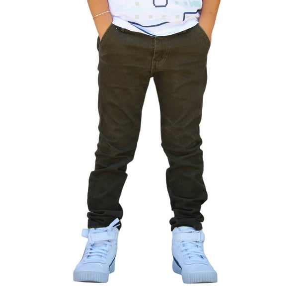 Pantalón de Gabardina Stretch para Niño Color Verde Militar