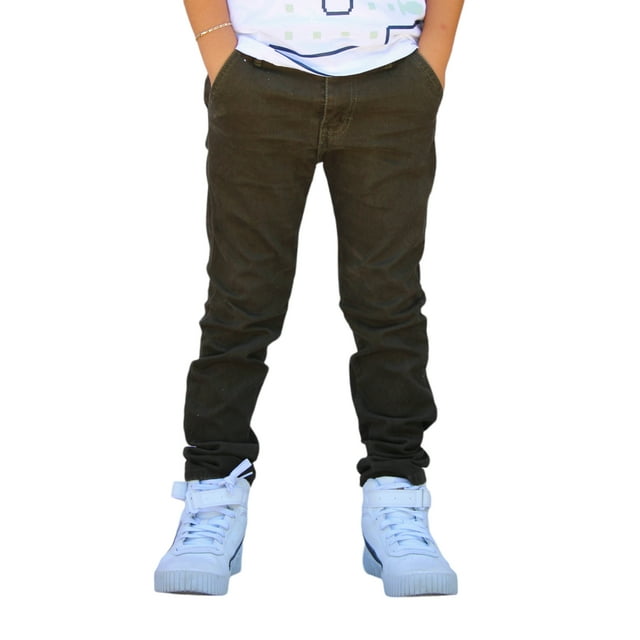 Pantalón de Gabardina Stretch para Niño Color Verde Militar