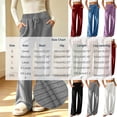 thumbnail image 2 of Gytharion Ribble Knitted Lounge Pants for Women Soft Comfy Slacks with Pockets Solid Casual Drawstring High Waisted Straight Leg Trousers, 2 of 8