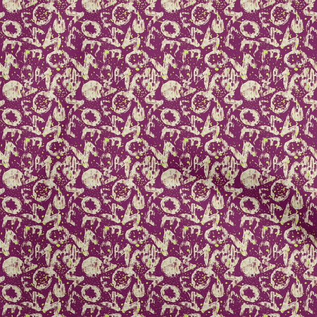 oneOone Cotton Flex Purple Fabric Abstracts Sewing Craft Projects Fabric Prints By Yard 40 Inch Wide
