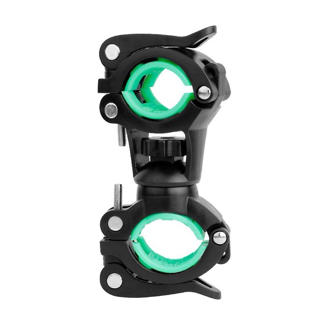 Soporte de linterna giratorio, soporte de faro de bicicleta negro + verde Afortunado Sencillez