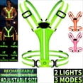 thumbnail image 2 of Adjustable Reflective Gear Security Vests USB Rechargeable Safety High Visibility Night Outdoor for Running Cycling Sports (Orange), 2 of 7