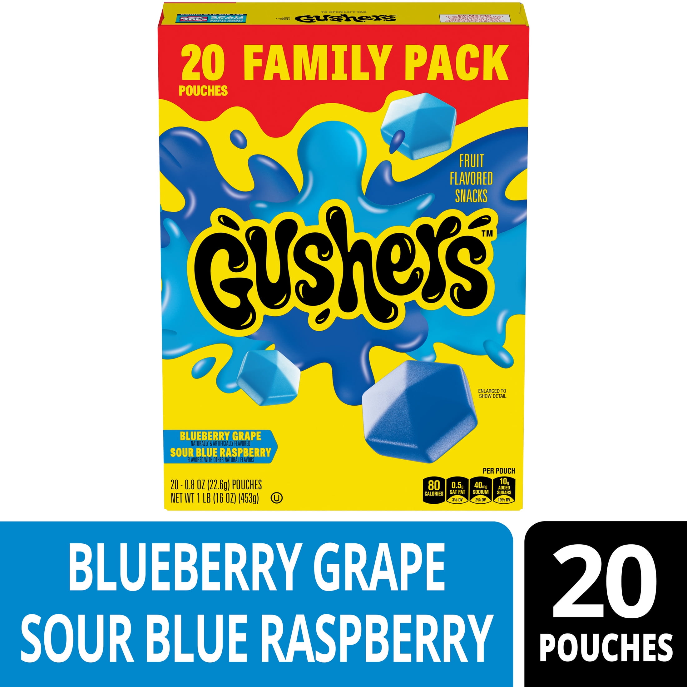 (6 pack) Gushers Fruit Flavored Snacks, Valentine's Day, Family Pack, 20 Ct, 16 oz