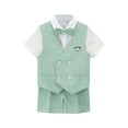 thumbnail image 6 of Taqqpue Baby Boys Summer Suits Short Sleeve Wedding Ring Bearer Outfits 4Pcs Graduation Dress Vest Shirt Bowtie Shorts Set 2-13Y, 6 of 6