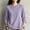 Purple, variant on Women's Waffle Crewneck Shirts 3/4 Sleeve Knit Loose Solid Color Shirts Lounge Soft Textured Casual Tops Red XL