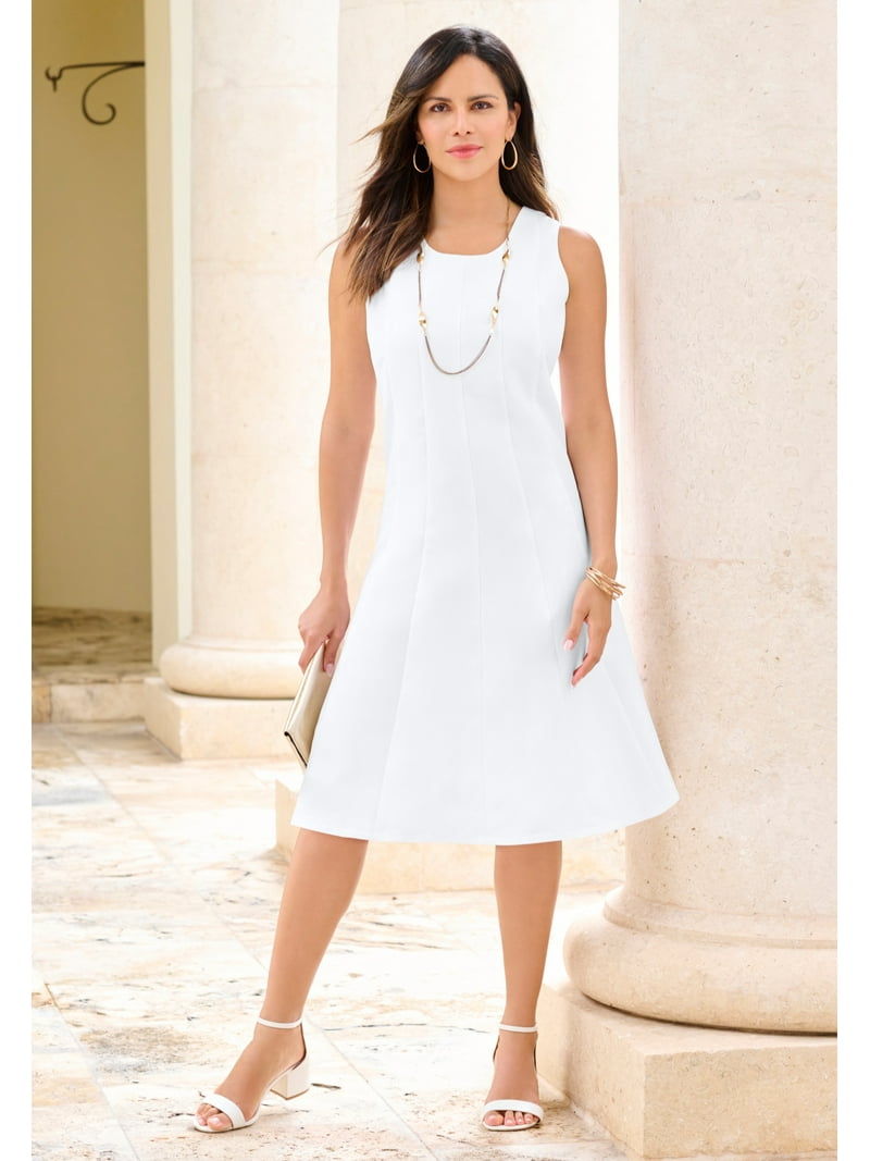 Roaman's Women's Plus Size Fit And Flare Jacket Suit Dress - Walmart.com