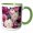 Green/White, variant on 3drose, Pretty Pink White and Purple English Garden Floral, 11oz Mug
