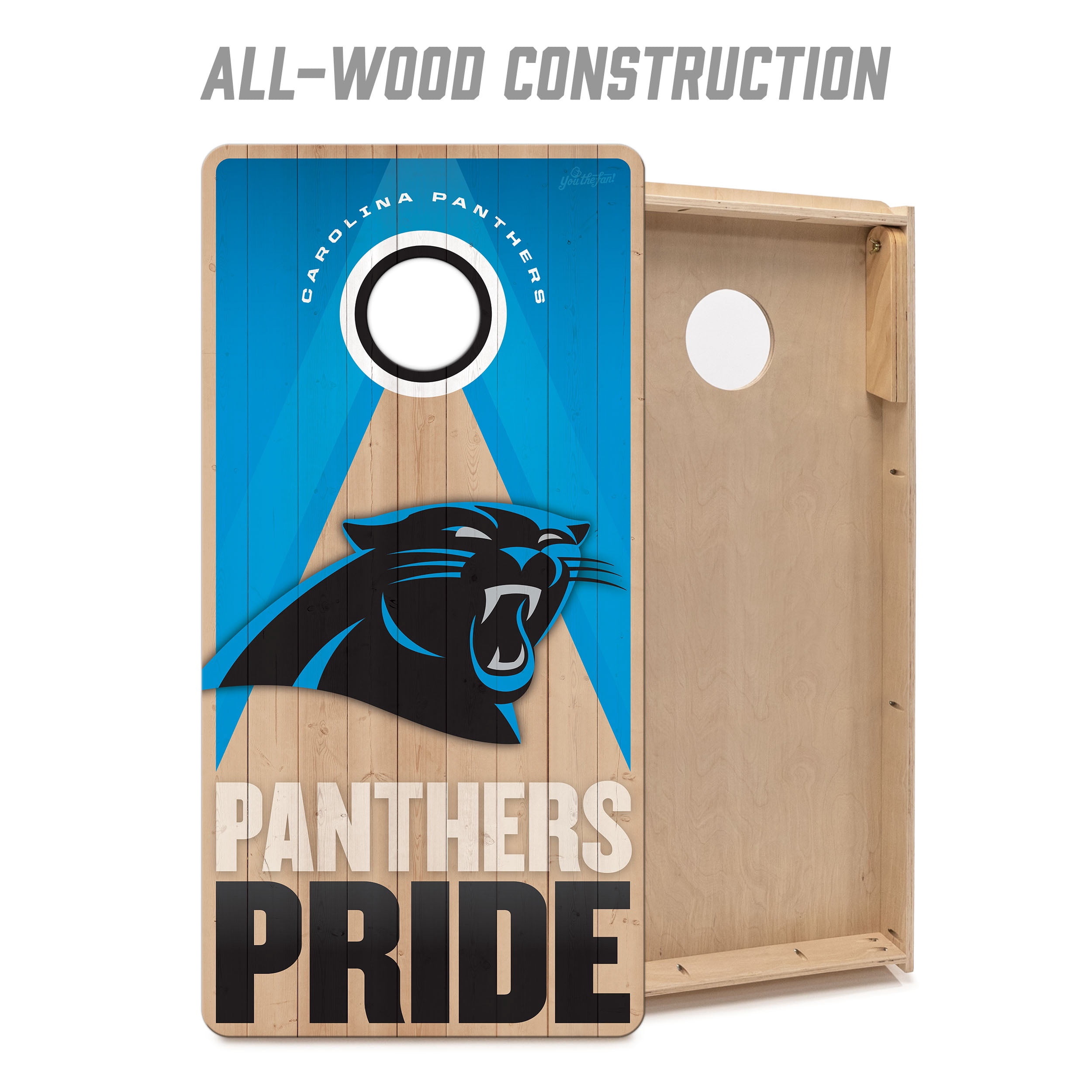 YouTheFan NFL Carolina Panthers 2x4 Slogan Series Cornhole