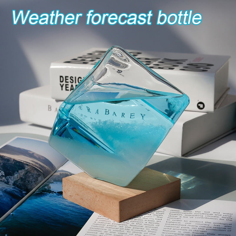 Water Cube Glass Weather Forecast Barometer Crystal Bottle Storm Home Decoration 