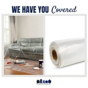 Plasticplace Extra Heavy Clear Plastic Sheeting 6 Mil 10'W x 100'H Roll Protective Barrier for Painting, Renovation, Moisture Barrier, Durable Puncture-Resistant Clear Sheeting Tarp Gardening Bags
