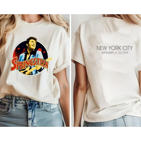 Bruce Springsteen Throwback No Nukes White Tee T-shirt Sizes S-5XL Goldengate