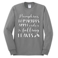 thumbnail image 5 of Wild Bobby Pumpkins Hayrides Apple Cider and Falling Leaves White and Black Halloween Men Long Sleeve Shirt, Heather Grey, X-Large, 5 of 6