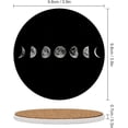 thumbnail image 3 of GZHJMY 1Pc Round Moon Phases Ceramic Coasters with Cork-Backed for Coffee Drink, Cup Mat Absorbent Stone Coasters, 3 of 6