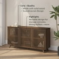 thumbnail image 3 of Plank+Beam Mid Century Modern Solid Wood Sideboard with 3 Doors Covering 6 Shelves, 59" TV Stand for Living Room, Walnut, 3 of 13