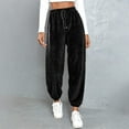 thumbnail image 3 of Daiosportswear Women's Warm Sherpa Lined Athletic Sweatpants Jogger Fleece Pants Black 6(M), 3 of 6