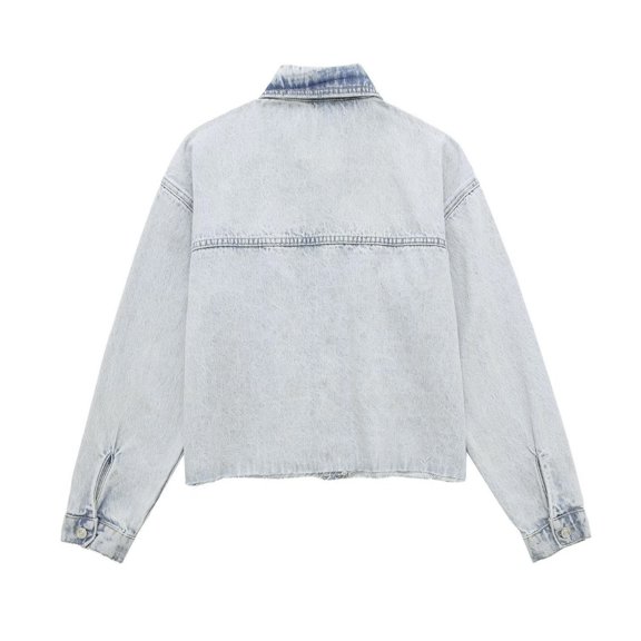 Vedolay Womens Coat Womens Casual Distressed Jean Jacket Ripped Fringe Cropped Denim Jacket,Blue L