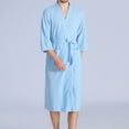 thumbnail image 4 of Hvyesh Men's Waffle Robe Lightweight Knee Length Kimono Bathrobe,Nightgown Shower Robe for Spa, 4 of 7
