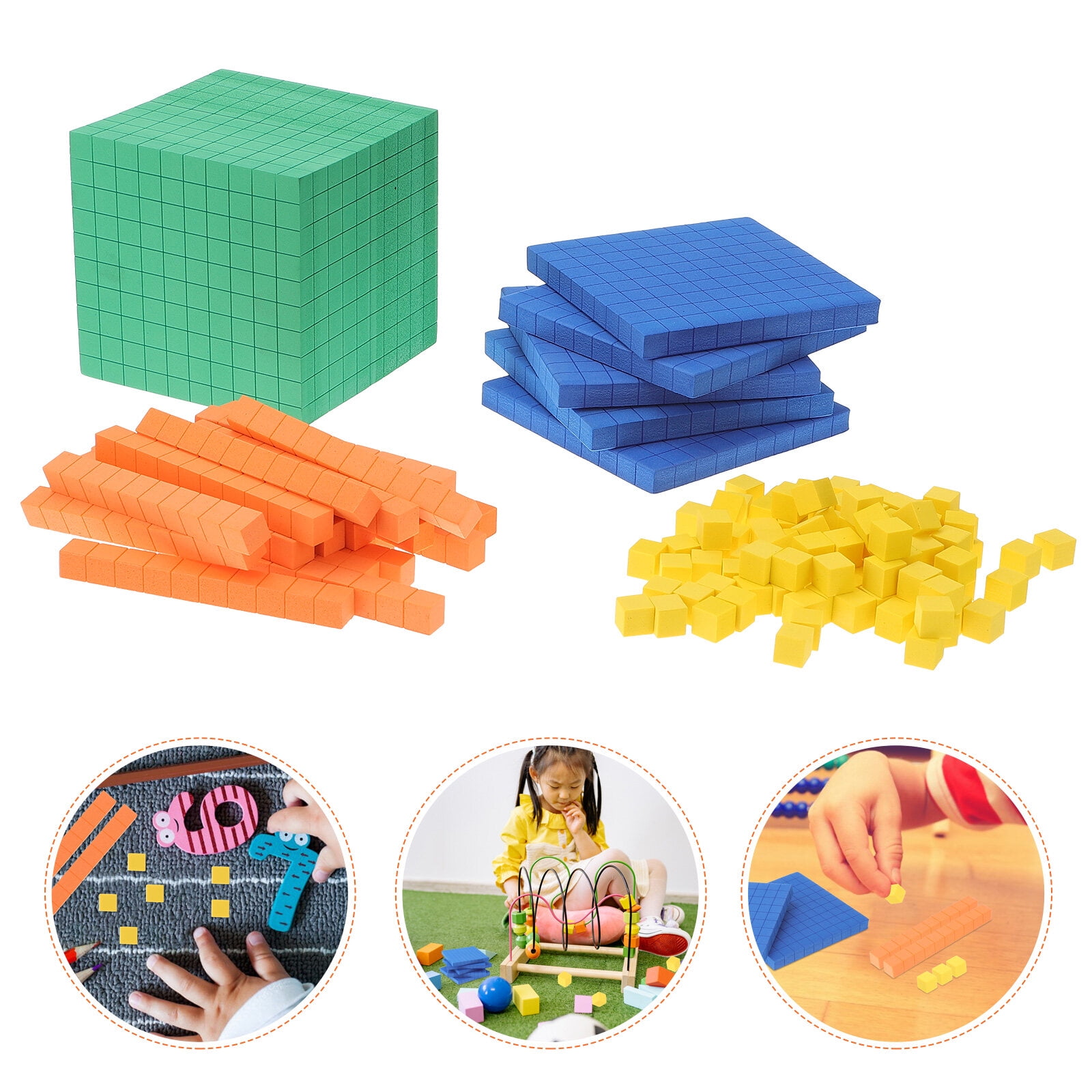 For Kids Base Ten Blocks Math Manipulatives 143 Pcs - Place Value For ...