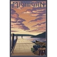 thumbnail image 2 of Art.com Michigan - Dock Scene and Lake Stretched Canvas Print Wall Art by Lantern Press, 24" x 36", 2 of 4