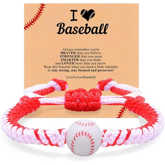 Soccer Baseball Basketball Bracelet Gifts, Adjustable Handmade Braided Rope Silicone Bead Wristbands Bracelet, Sports Lover Players Team Accessories Stuff Jewelry Gift for 6-16