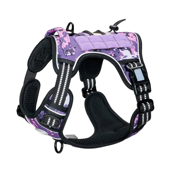 Quaqdae No Pull Dog Harness for Medium Dogs, Adjustable Service Vest with Handle, Reflective Breathable Padded Dog Harness Vest