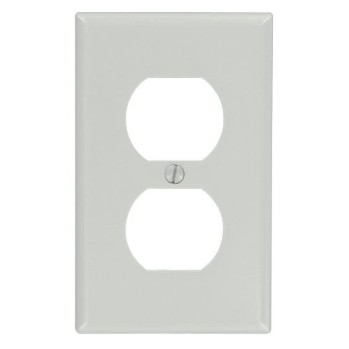 Leviton 87003 Gray Single Gang Duplex Receptacle Wall Plate
