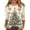 Khaki -AB08, variant on Lumtrix Christmas Top for Womens Loose 3/4 Sleeves Crewneck Blouse Christmas Print Festival Soft Lightweight Blouses Mint Green L