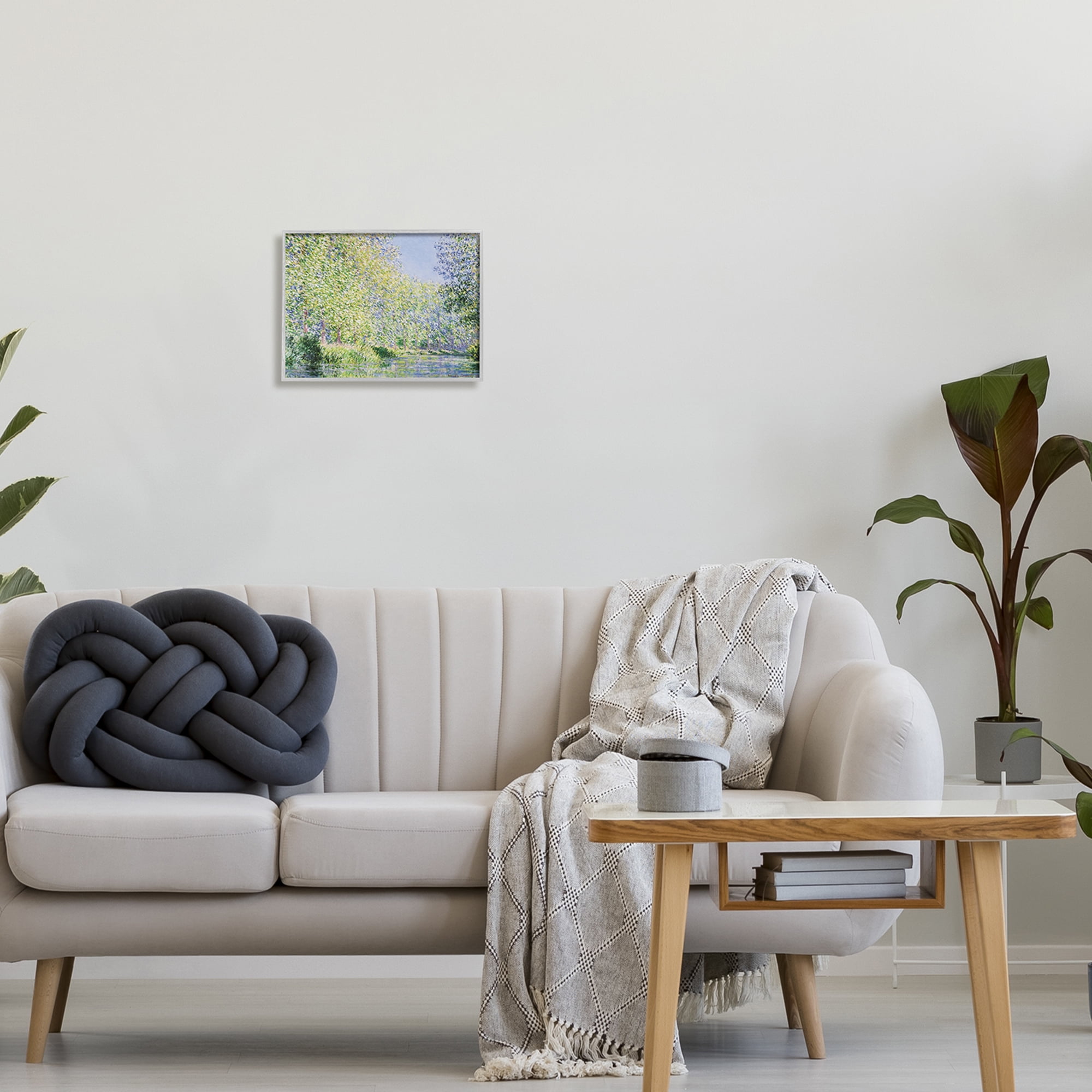 Stupell Epte River Claude Monet Classic Landscape Painting Gray Framed Art Print Wall Art