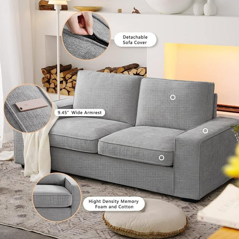 Chenille Couch Cover For Couch With Removable Back Cushions