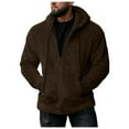 thumbnail image 1 of Chandail à Capuchon pour Hommes à Enfiler, Chandail en Molleton à Fermeture à Glissière, Manteau à Capuche d'Hiver Chaud, Manteau d'Extérieur avec Poches, 1 of 6