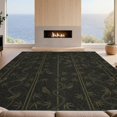 thumbnail image 2 of Design&I 6'x9' Washable Area Rug Sleek Flatweave Pet Friendly Bamboo Snake Sofa Vintage Boho Bird Motif Gothic Scroll Border for Queen Size Bedroom, Under Bed, 2 of 7