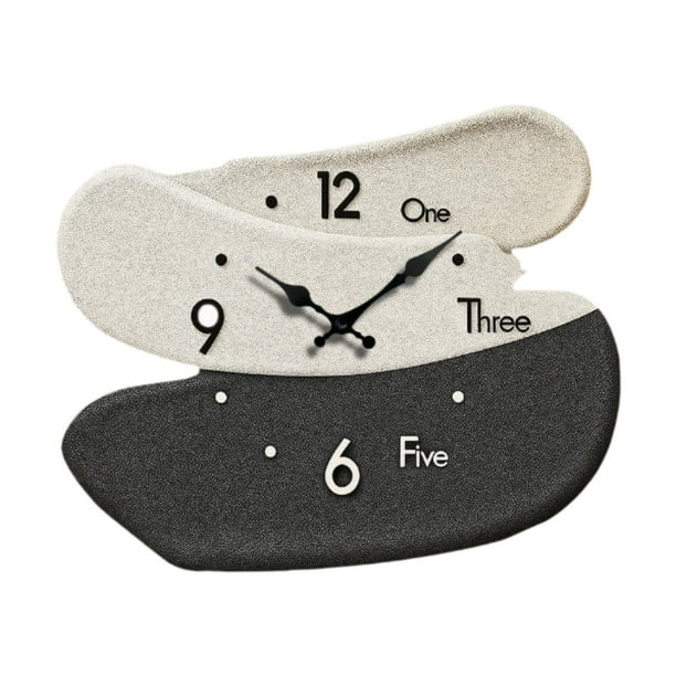 Reloj de pared decorativo, moderno, colgante y silencioso. Blanco y negro