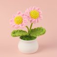 thumbnail image 1 of Girasol de lana de punto en maceta con flores artificiales para estudio, decoración de escritorio, temporada de graduación, regalo del día del maestro, 1 of 6