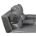 thumbnail image 3 of Bowery Hill Grey Leather Power Reclining Console Loveseat, 3 of 8