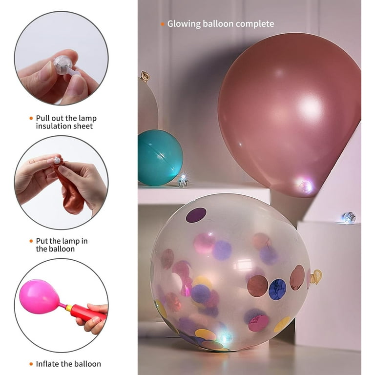 50pcs Purple LED Balloon Lights - Mini Round Battery Operated Lights For Party Decor, Paper Lanterns, Weddings, Birthdays, Indoor/Outdoor