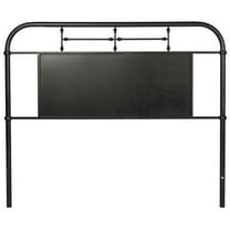 Pemberly Row Contemporary Metal King Metal Headboard - Black