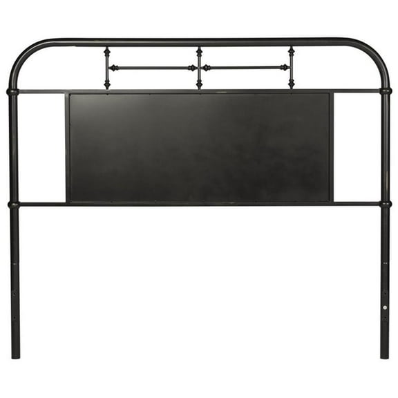 Pemberly Row Contemporary Metal King Metal Headboard - Black