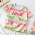 thumbnail image 2 of loopsun Toddler Summer Tops, Summer Printed Round Neck Short Sleeve Top for Children Boys And Girls Pink 6-9 Months, 2 of 3