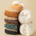thumbnail image 5 of Womens Slipper Fuzzy Socks Fluffy Winter Warm Thick Thermal Cozy Plush Cabin Soft Fleece Non Slip Socks (Orange), 5 of 5